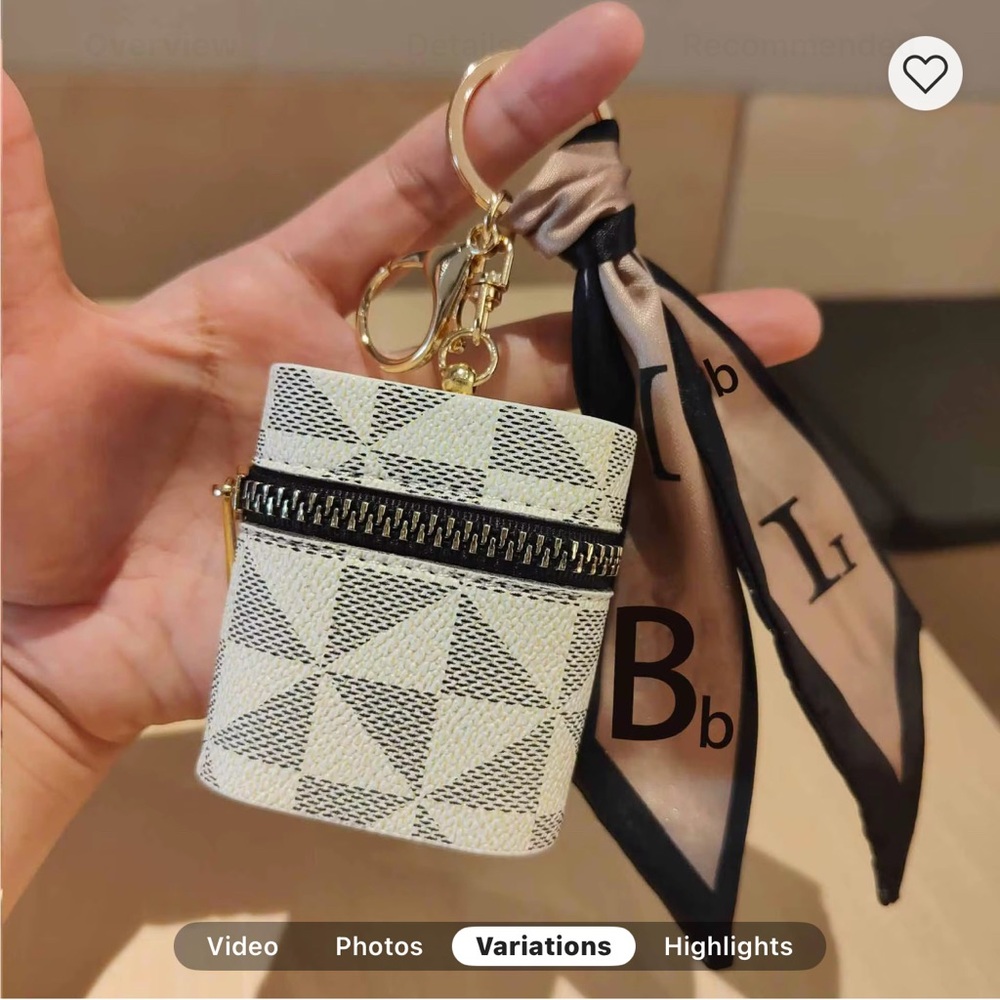 Geometric Pattern purse, charm Keychain Pouch with Scarf NWT you get two
